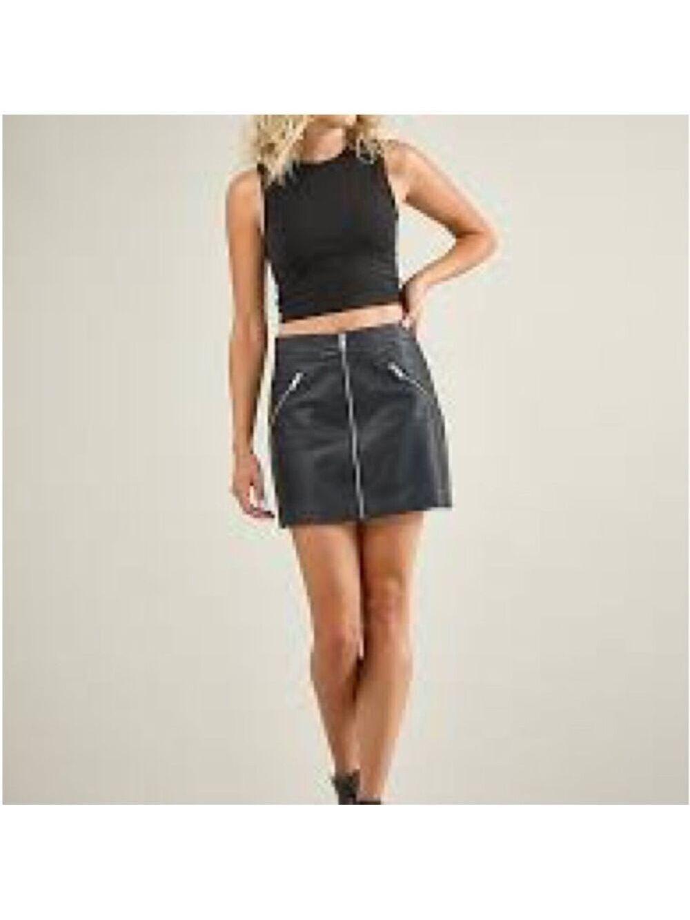 Rock & Republic Vegan Leather Skirt Sz Large